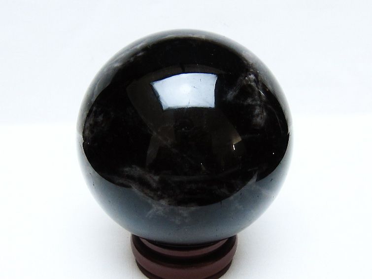 1.3Kgモリオン 純天然 黒水晶 丸玉 97mm [t572-11618] 3枚目