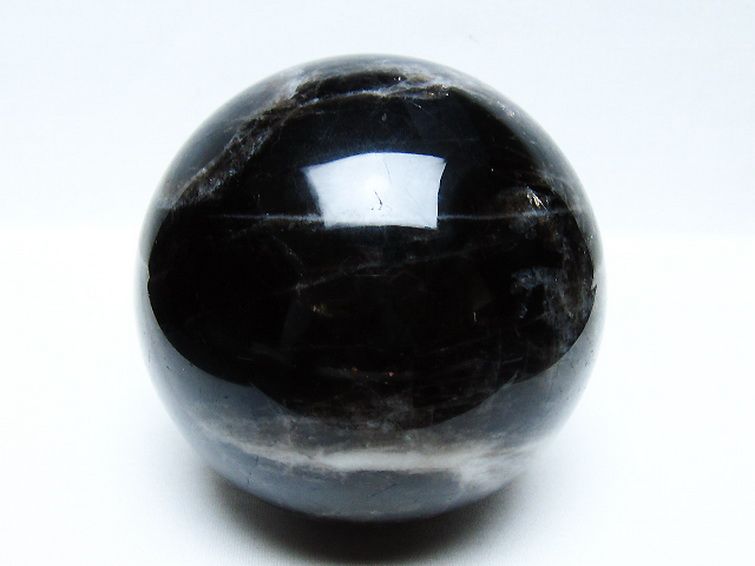 1.8Kgモリオン 純天然 黒水晶 丸玉 115mm [t572-11659] 1枚目