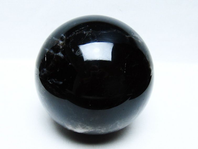 1.8Kgモリオン 純天然 黒水晶 丸玉 113mm [t572-11682] 1枚目