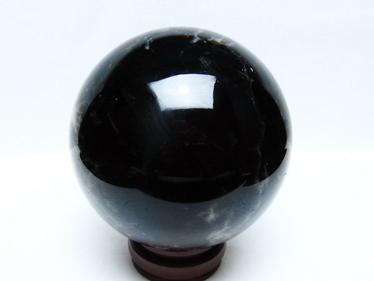 1.8Kgモリオン 純天然 黒水晶 丸玉 113mm [t572-11682] 3枚目