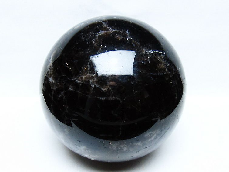 6.9Kgモリオン 純天然 黒水晶 丸玉 175mm [t572-11707] 1枚目