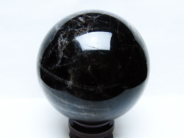 4.4Kgモリオン 純天然 黒水晶 丸玉 153mm [t572-11713] 3枚目