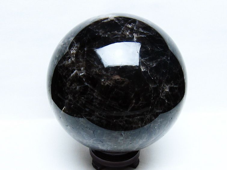 6.2Kgモリオン 純天然 黒水晶 丸玉 167mm [t572-11714] 3枚目
