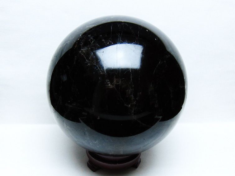 10.9Kgモリオン 純天然 黒水晶 丸玉 200mm [t572-11729] 3枚目