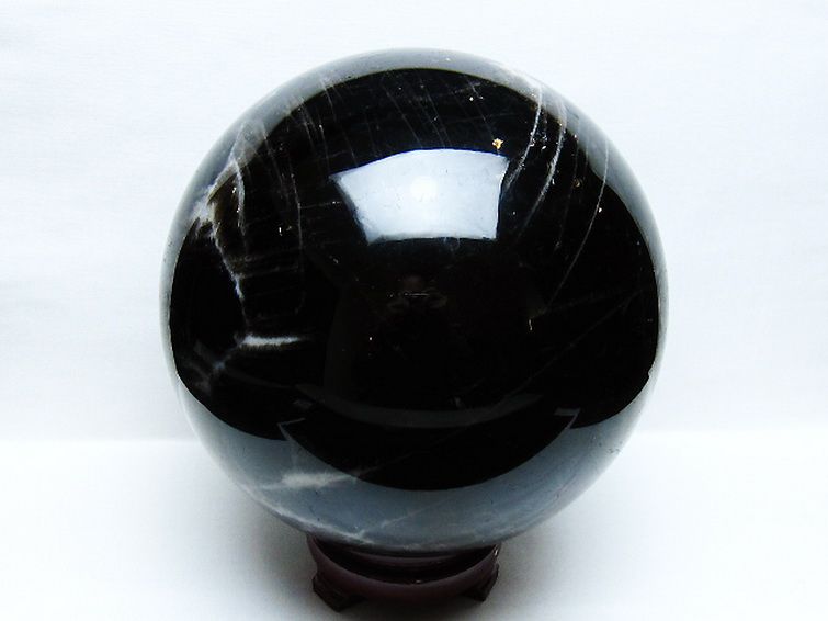 11.5Kgモリオン 純天然 黒水晶 丸玉 200mm [t572-11739] 3枚目