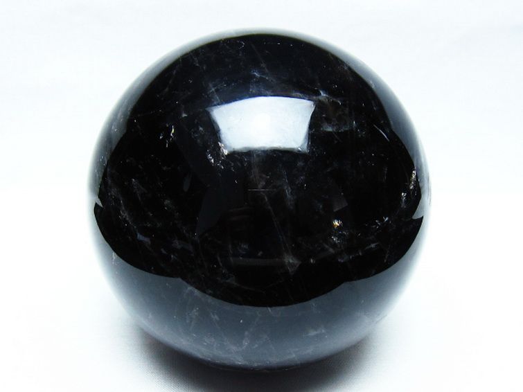 2.7Kgモリオン 純天然 黒水晶 丸玉 130mm [t572-11961] 1枚目