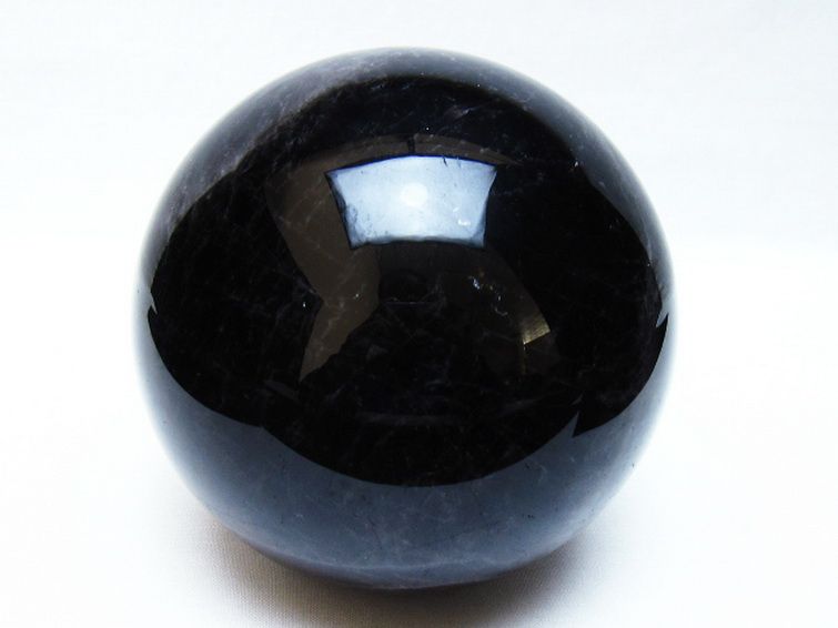 1.9Kgモリオン 純天然 黒水晶 丸玉 115mm [t572-12035] 1枚目