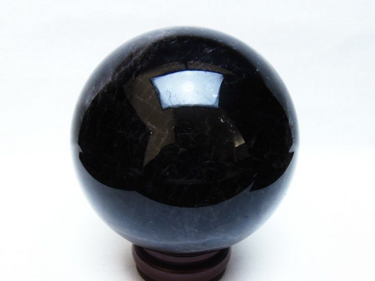 1.9Kgモリオン 純天然 黒水晶 丸玉 115mm [t572-12035] 3枚目