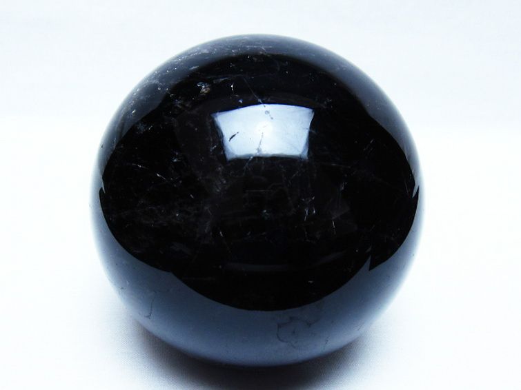 1.8Kgモリオン 純天然 黒水晶 丸玉 113mm [t572-12051] 1枚目