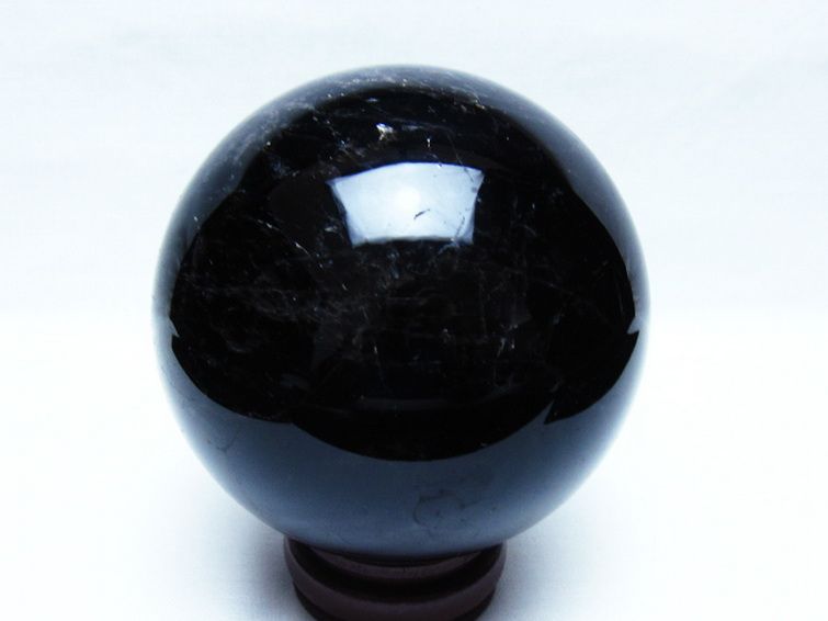 1.8Kgモリオン 純天然 黒水晶 丸玉 113mm [t572-12051] 3枚目