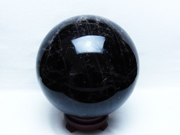 8.1Kgモリオン 純天然 黒水晶 丸玉 185mm [t572-12097] 3枚目