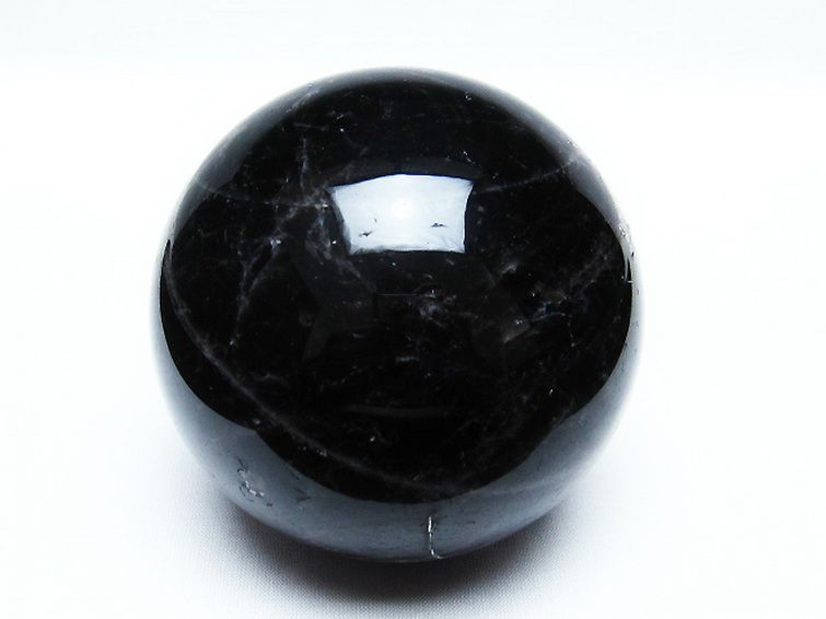 モリオン 純天然 黒水晶 丸玉 84mm [T572-9381] 1枚目