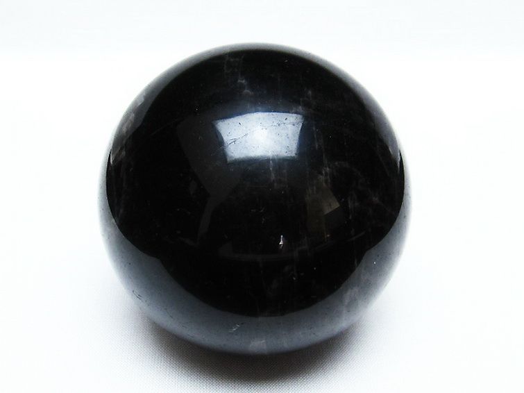 モリオン 純天然 黒水晶 丸玉 72mm [T572-9606] 1枚目