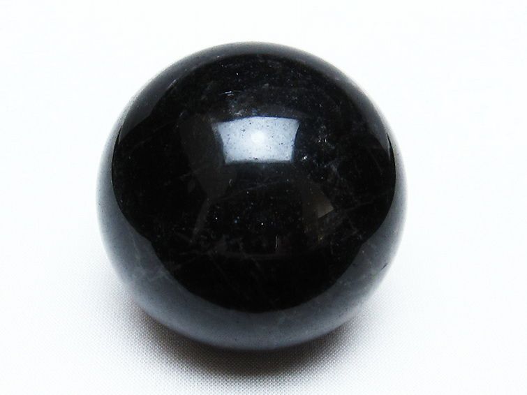 モリオン 純天然 黒水晶 丸玉 54mm [T572-9632] 1枚目