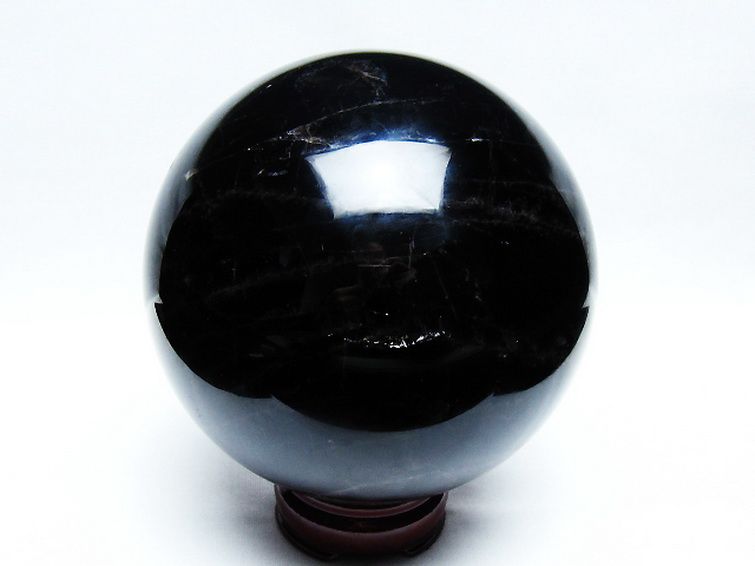2.8Kgモリオン 純天然 黒水晶 丸玉 130mm [T572-9989] 3枚目