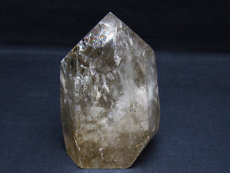虹入りライトニング水晶ガーデン水晶六角柱[T60-27512] 1枚目