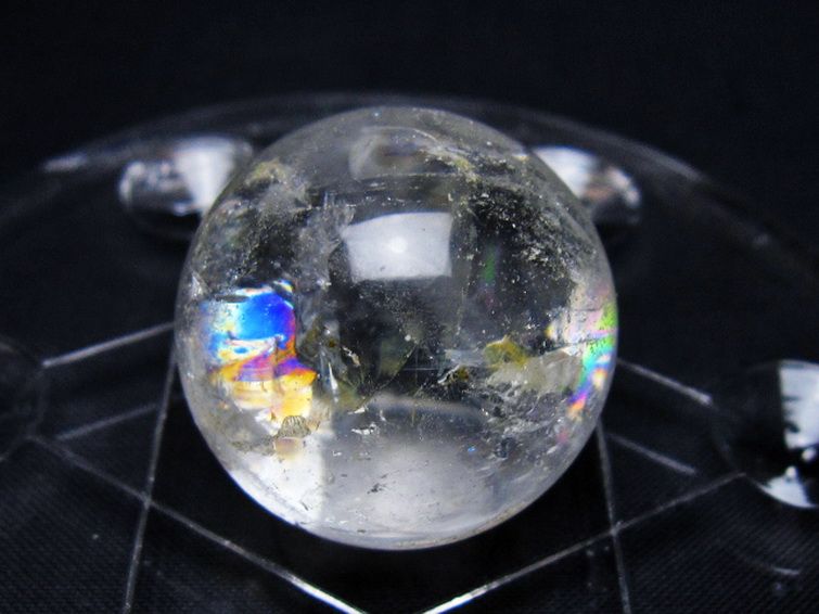虹入りヒマラヤ水晶丸玉七星陣 26mm [t602-2772] 3枚目