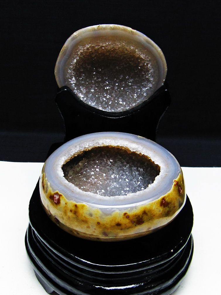 ペア水晶トレジャーメノウ[T604-7720] 1枚目