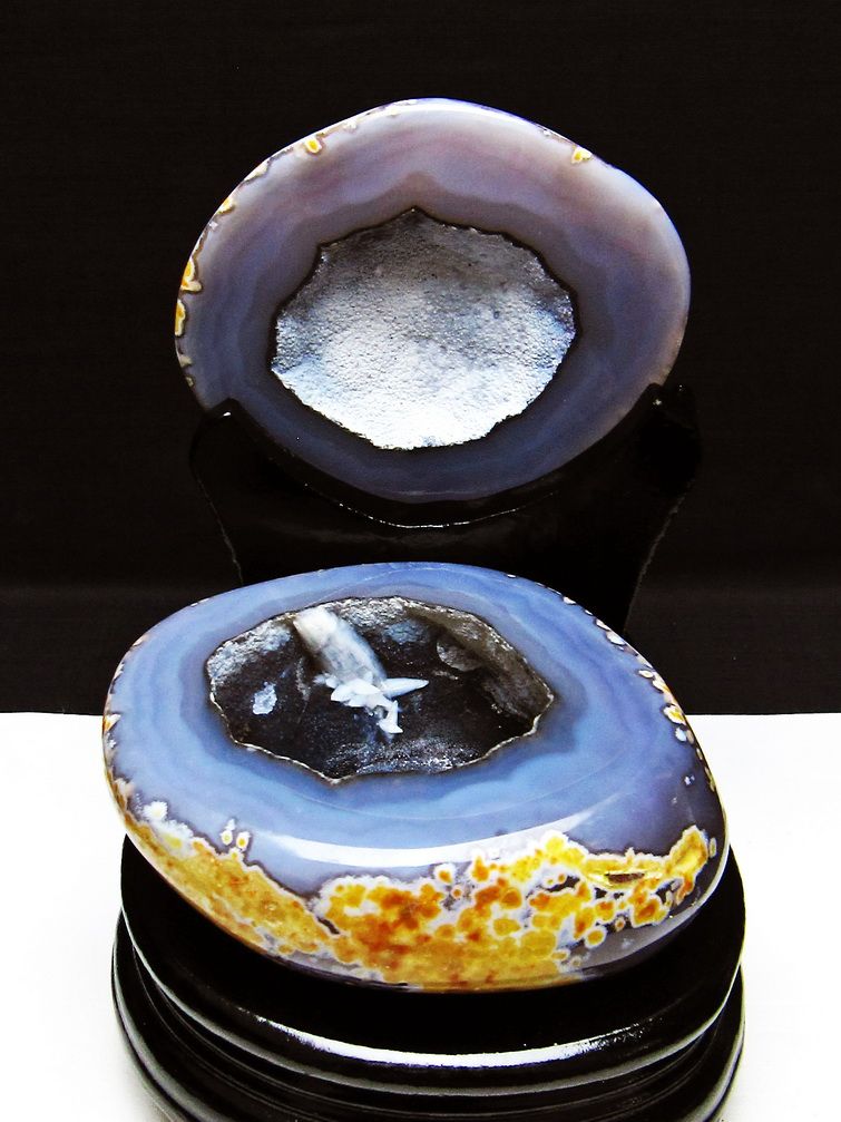 ペア水晶トレジャーメノウ[T604-7782] 1枚目