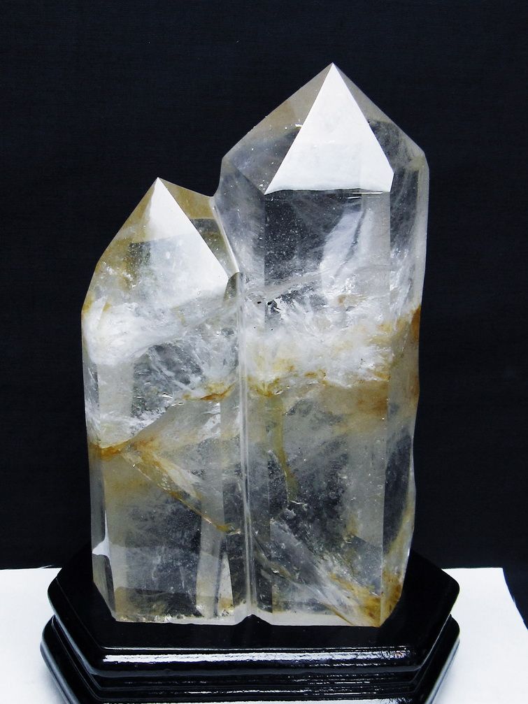 ヒマラヤ水晶　水晶　ポイント　六角柱ポイント　天然石【高品質】3 ヒマラヤ水晶ダブルポイント[T223-2273]