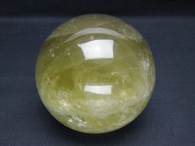 シトリン水晶丸玉 78mm [t63-8037] 1枚目
