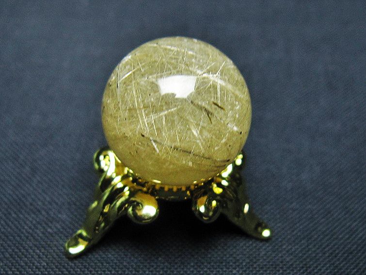 ルチル入り水晶丸玉 17mm [T637-4743] 3枚目