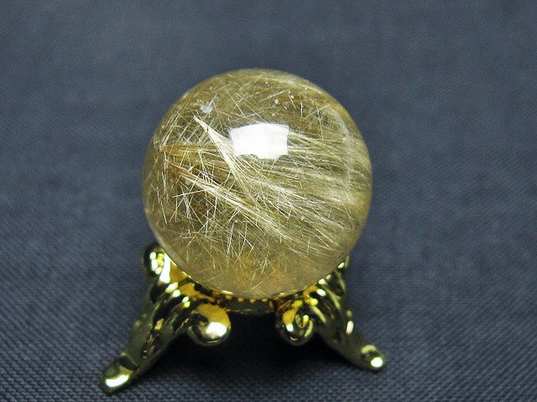 ルチル入り水晶丸玉 19mm [T637-4761] 3枚目