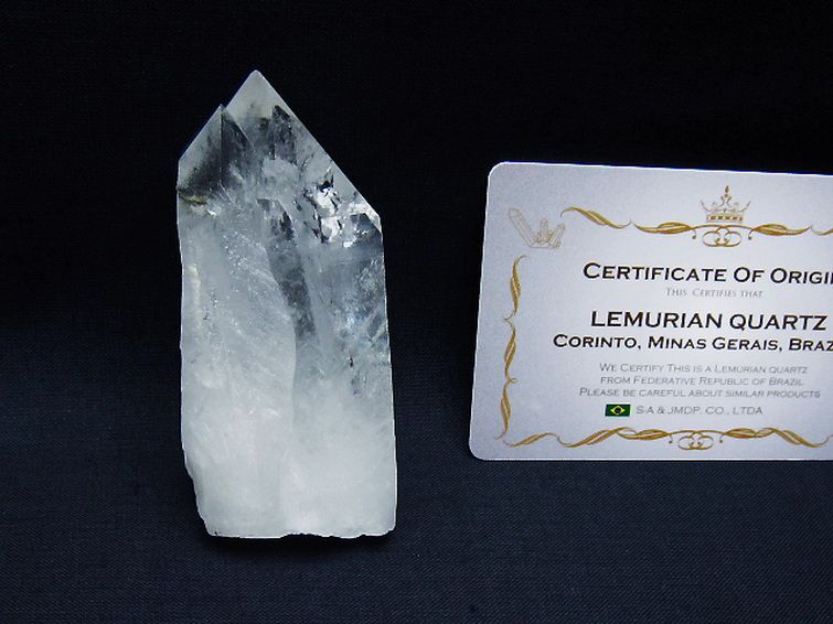 レムリアンシード水晶原石 ミナスジェライス州コリント産 ※証明書付き[T641-1587] 1枚目