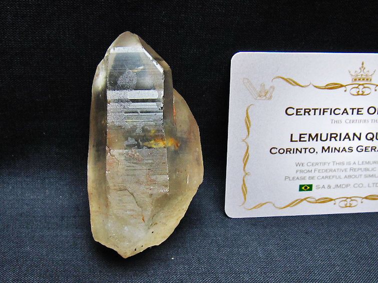 レムリアンシード 水晶原石 ミナスジェライス州コリント産 ※証明書付き[T641-1995] 1枚目