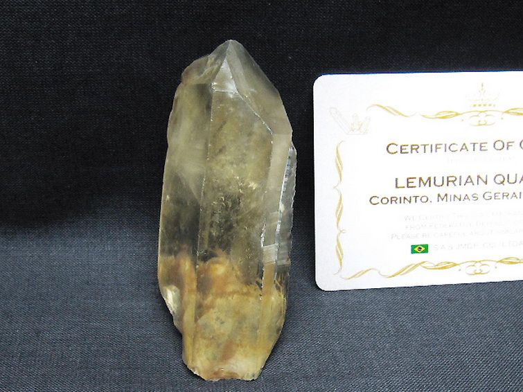 シトリン レムリアンシード水晶原石 ミナスジェライス州コリント産 ※証明書付き[T641-2070] 1枚目