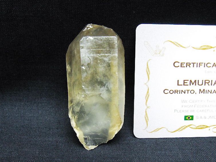 シトリン レムリアンシード水晶原石 ミナスジェライス州コリント産 ※証明書付き[T641-2078] 1枚目