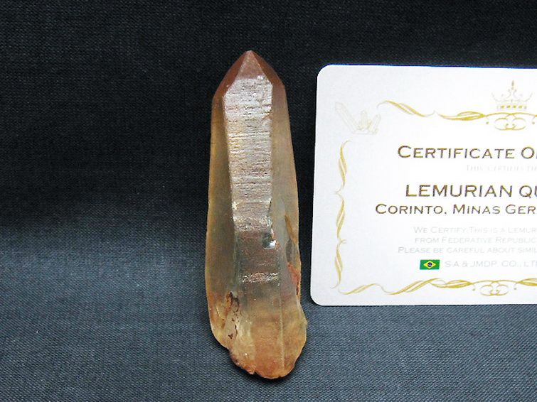 シトリン レムリアンシード水晶原石 ミナスジェライス州コリント産 ※証明書付き[T641-2115] 1枚目