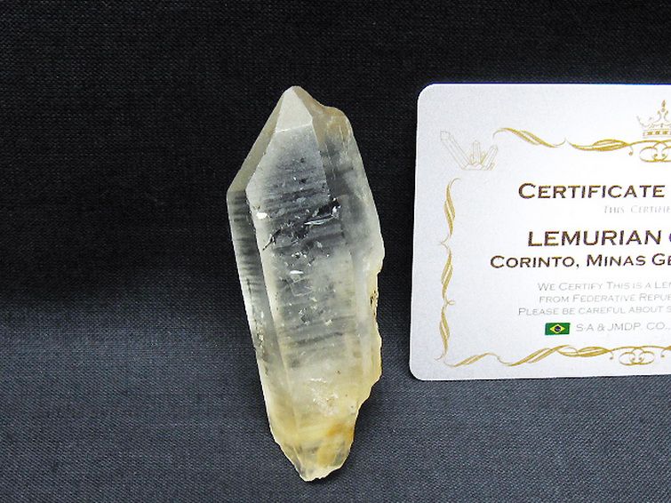 シトリン レムリアンシード水晶原石 ミナスジェライス州コリント産 ※証明書付き[T641-2143] 1枚目