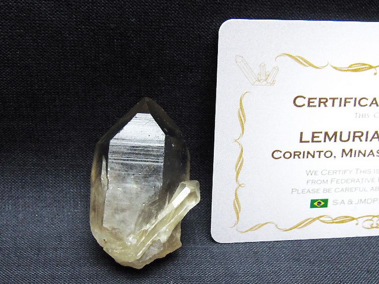 シトリン レムリアンシード水晶原石 ミナスジェライス州コリント産 ※証明書付き[T641-2157] 1枚目