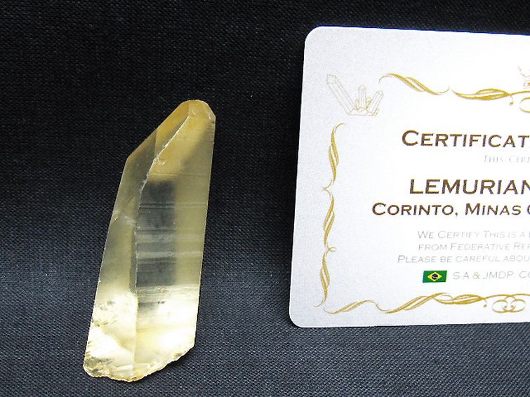 シトリン レムリアンシード水晶原石 ミナスジェライス州コリント産 ※証明書付き[T641-2166] 1枚目