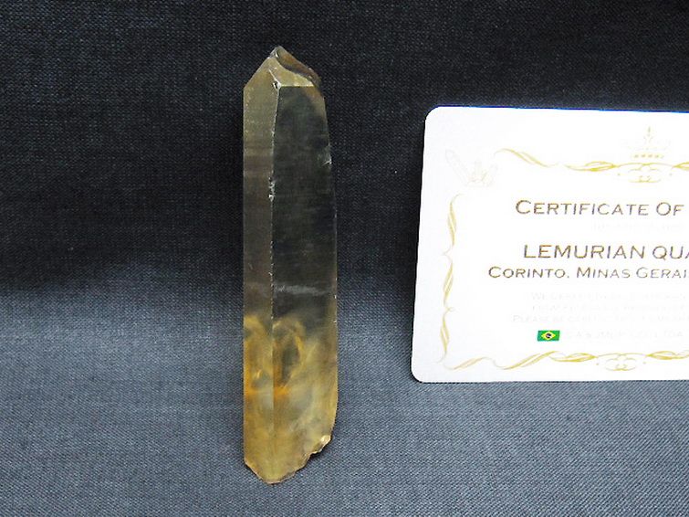シトリン レムリアンシード水晶原石 ミナスジェライス州コリント産 ※証明書付き[T641-2179] 1枚目