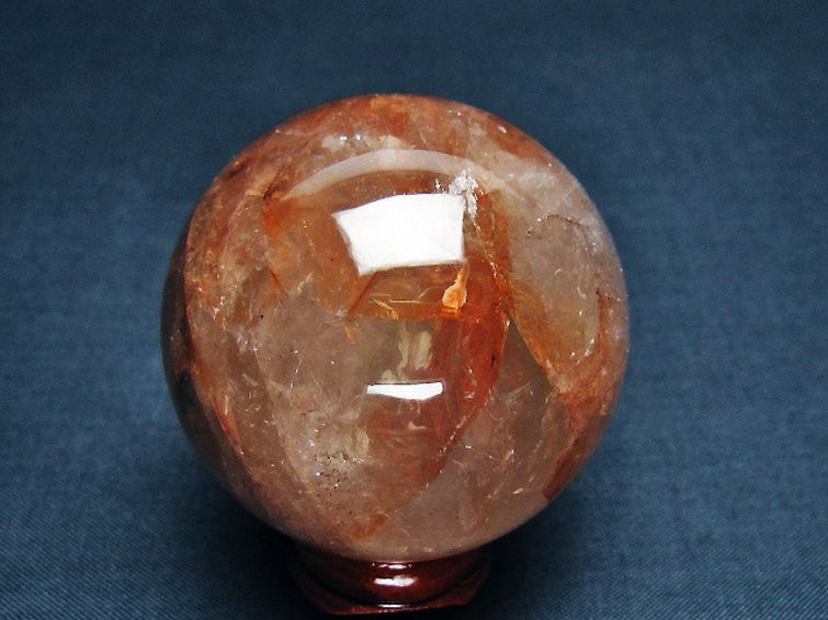 ヘマタイトインクォーツ丸玉 50mm [t643-4560] 3枚目