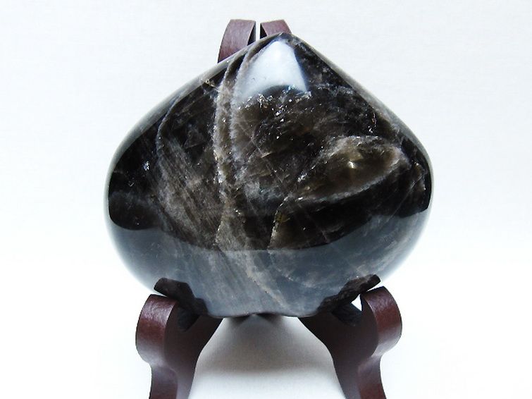 モリオン 純天然 黒水晶 ハート 置物[T643-4708] 2枚目