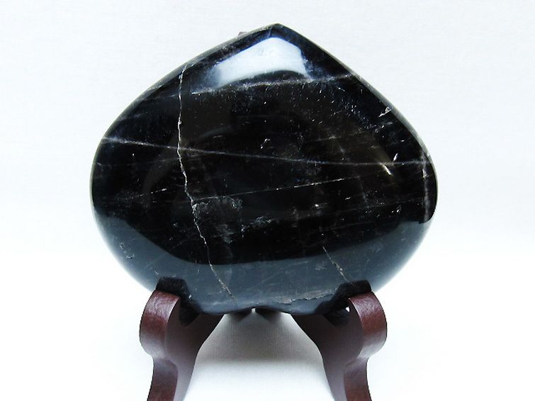 モリオン 純天然 黒水晶 ハート 置物 [t643-4719] 2枚目