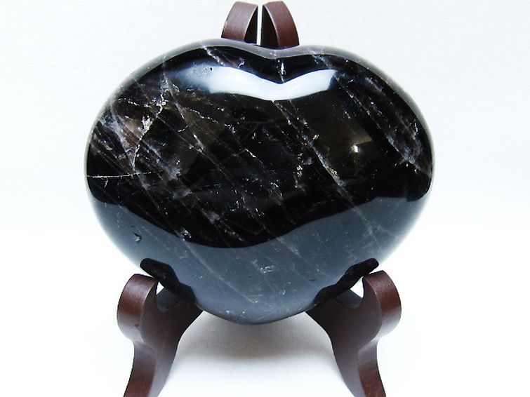 モリオン 純天然 黒水晶 ハート 置物 [t643-4728] 1枚目