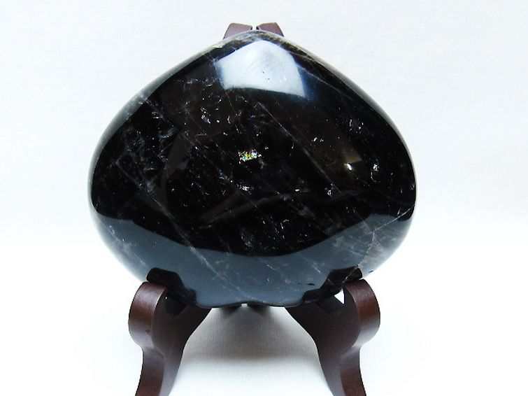 モリオン 純天然 黒水晶 ハート 置物 [t643-4728] 2枚目