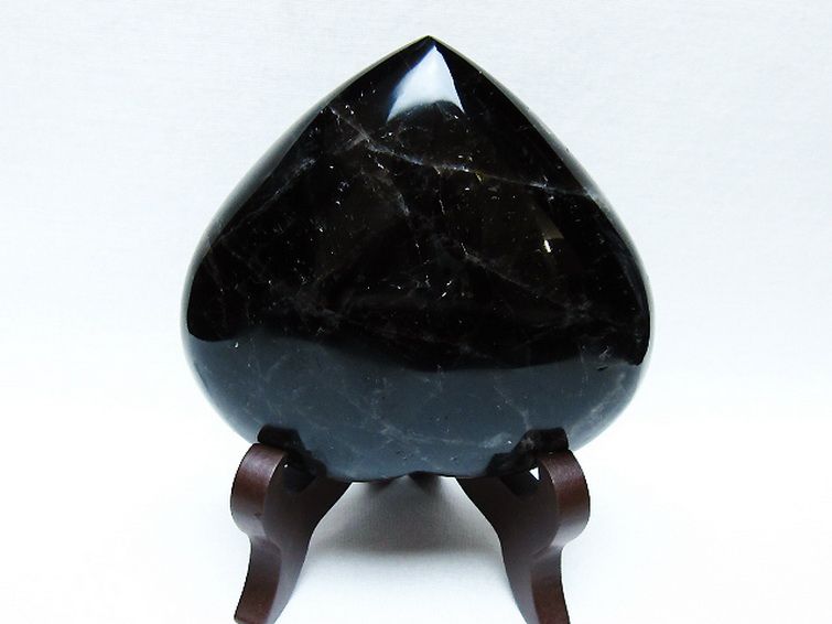 モリオン 純天然 黒水晶 ハート 置物 [t643-4742] 2枚目