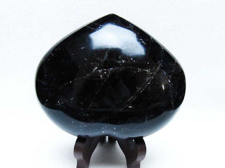 モリオン 純天然 黒水晶 ハート 置物 [t643-4746] 2枚目