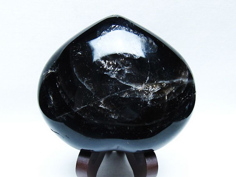 モリオン 純天然 黒水晶 ハート 置物 [t643-4751] 2枚目