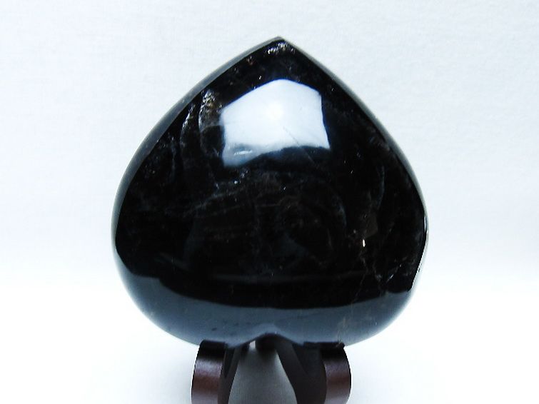 モリオン 純天然 黒水晶 ハート 置物 [t643-4756] 2枚目