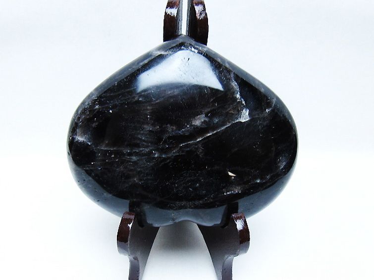 モリオン 純天然 黒水晶 ハート 置物[T643-4764] 2枚目