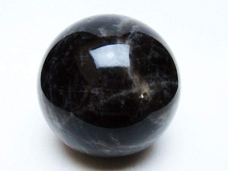 モリオン 純天然 黒水晶 丸玉 74mm [t643-5181] 1枚目