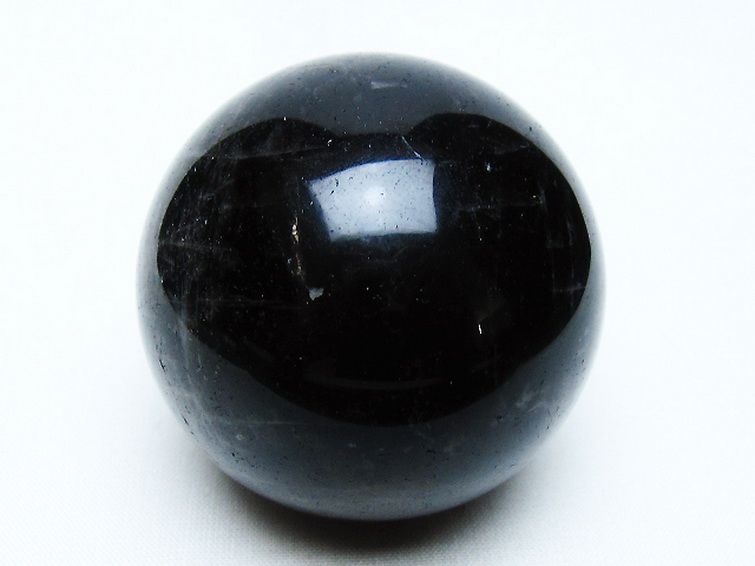 モリオン 純天然 黒水晶 丸玉 56mm [t643-5219] 1枚目