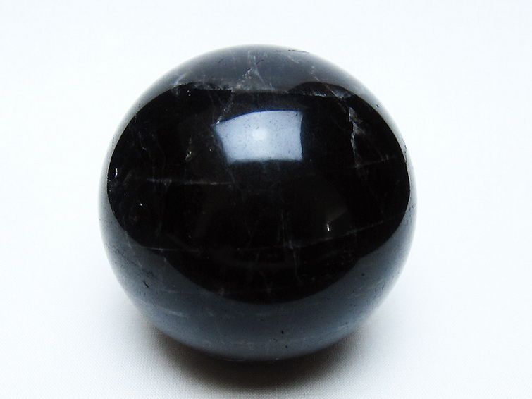 モリオン 純天然 黒水晶 丸玉 70mm [t643-5248] 1枚目