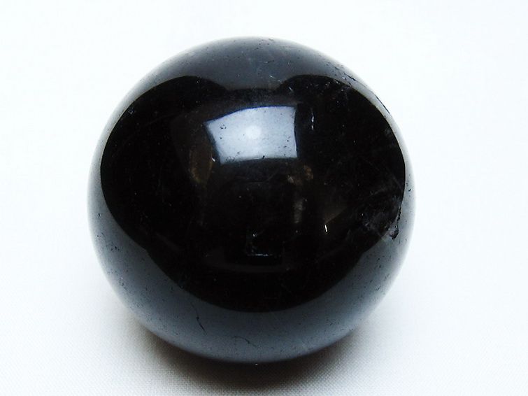 モリオン 純天然 黒水晶 丸玉 58mm [t643-5259] 1枚目